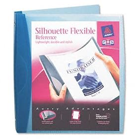Silhouette Flexible Poly Round Ring View Binder, 1 Capacity, Light Blue