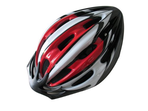 Erwachsene Fahrradhelm rot weiß S M 52- 58 cm 61187