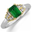 Two Tone Olive Diamond Engagement Ring (Center Gemstone is not included)
