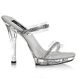 Pleaser Shoes Women��s LIP-102-2, 5'' Stiletto Heel Two-Band Platform Slide W/Rhinestone