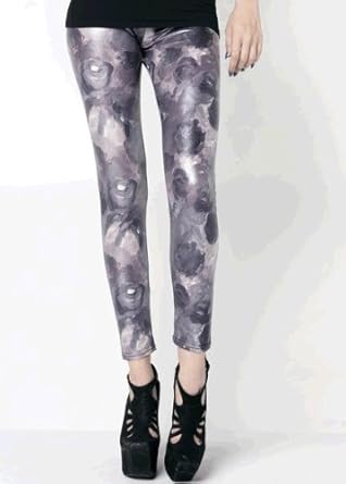 Abstract Roses Printed Liquid Leggings