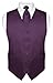 Men's Paisley Design Dress Vest & NeckTie DARK PURPLE Color Neck Tie Set
