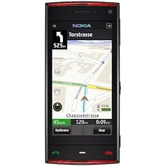 Nokia X6 32GB Comes with Music Smartphone (GPS, WLAN, UMTS, 5 MP, Ovi Karten, kostenlose Musik, Stereo-Headset) black red