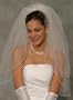 Two-Tier (Blusher) Elbow-Length Pencil Edge White Bride's Veil