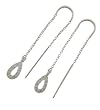 14k White Gold Diamond Thread Earrings