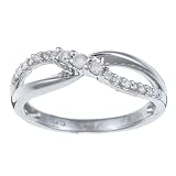 10k White Gold 1/4 TDW Bypass Pave Diamond Ring (G-H, I1-I2)