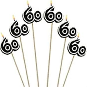 Birthday candles 60th candle cake decoration happy decorations decorating anniversary specialty selling wax toppers molds sticks stick Amazon.com - 60th Birthday Candles - Cake Decoration Candle
