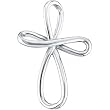 14K White Gold Cross Pendant - 39.00x25.25mm