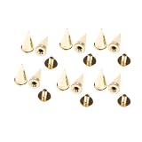 50PCS 10mm Cone Spikes Screwback Studs Leather Craft DIY Goth Punk Spot Gold