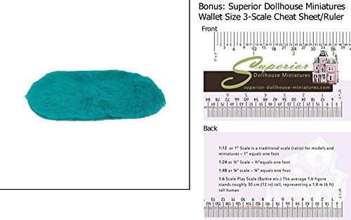 Dollhouse OVAL BATH RUG 4IN X 5IN TEAL