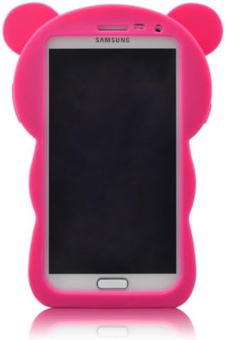 LliVEER 3D Cartoon Lazy Relax Bear Soft Silicone Case Cover for Samsung Galaxy Note 2 N7100 Hot Pink