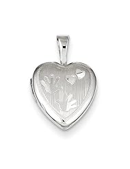 Sterling Silver Hand Prints 12mm Heart Locket