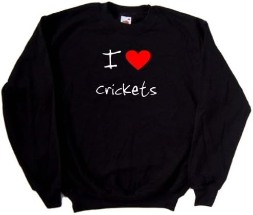 I Love Heart Crickets Black Sweatshirt
