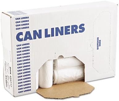 High-Density Can Liners, 43 x 47, 56gal, 17 Micron, Clear, 25/Roll, 8 Rolls/CT