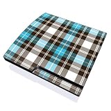 Turquoise Plaid Design Skin Decal Sticker for the Playstation 3 PS3 SLIM Console