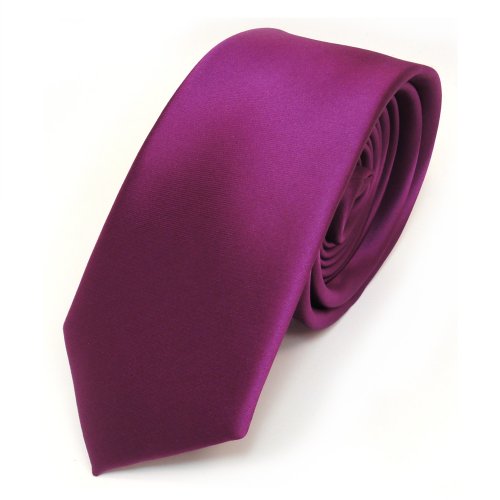 Schmale Satin Krawatte lila magenta fuchsia uni 