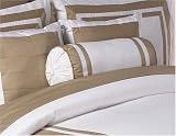 Review Miller Home Fashions  / White and Taupe Hotel Spa Collection Neckroll Bolster Pillow
