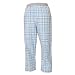 Baby Blue and white tartan plaid check flannel cotton pants for lounging, sleep, sports. Unisex relaxed fit, available in 3 Youth sizes, exposed elastic waist