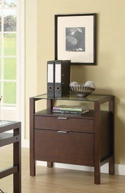 Contemporary Espresso Glass Top Coaster Furniture