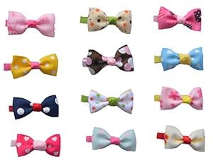 Qs 12 Pieces Girls Ribbon Grosgrain Hair Bow Clips Baby Hairpins Barrettes