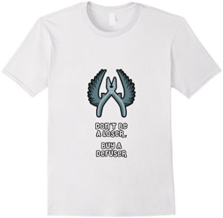 Men's CS:GO T-shirt Don't be a loser, buy a defuser XL White