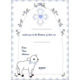 Baby Lamb Baptism Invitations
