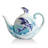 FRANZ PORCELAIN DOLPHIN SPLASH TEAPOT