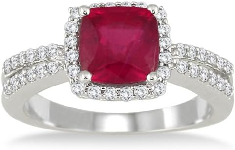 2.25 Carat Ruby and Diamond Ring in 10K White Gold