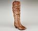 Slouchy Leatherette Western Boot 9 COGNAC