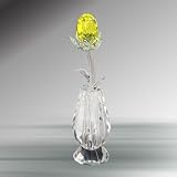 Crystal Yellow Rose in Vase #1920-Y