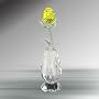 Crystal Yellow Rose in Vase #1920-Y