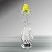 Crystal Yellow Rose in Vase #1920-Y
