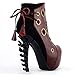 SHOW STORY Boho Ring Lace-up High-top Bone High Heel Platform Ankle Boot,LF80618