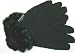 Dypel High Tech Waterproof Microfiber Lined Black Luxurious Looking Ski Gloves Hand Trimmed with Fine Rabbit Fur for Women and Teens
