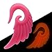 Angel Wings Glow in the Dark Pink Acrylic Earplugs (Sizes 3MM-12MM)