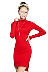 Cotton/Wool/Knit Cocktail Above the Knee Fitted Stretchy Long Sleeves Bodycon Dress/Evening Dress/Party Dress/Mini Dress 