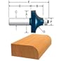 BOSCH 85297MC 1-1/2-Inch Diameter 53/64-Inch Cut Carbide Tipped Roundover Router Bit 1/4-Inch Shank With Ball Bearing