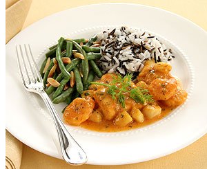 Seafood Medley w White & Wild Rice & Green Beans Almondine by Schwans