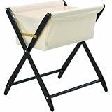 CaribooFoldingBassinet,MahoganyFrame,WhiteFabric