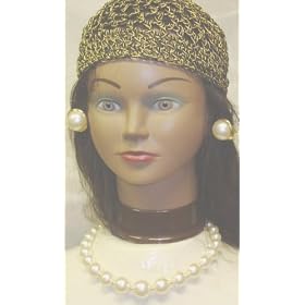 Click here to buy Graduated Fresh Water Ivory Pearl Separated By Small Gold Beads Short Chain Necklace and Earrings... by Gita.