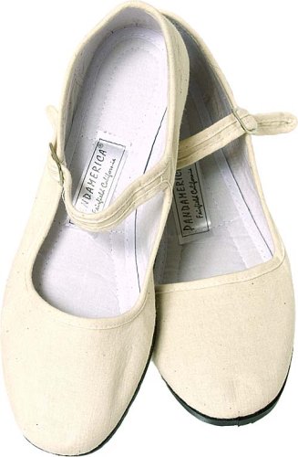 Ivory Linen Mary Jane Chinese Shoes Size 41