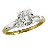 14K Antique Diamond Engagement Ring, circa 1940s