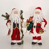 18 Traditional Standing Santa Claus Christmas Figure With Gold Sack