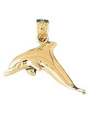 Dazzlers Solid 14 karats gold Dolphin Charm Pendant Available in three colors from jewelsberry (weights: 1.8 grams only)