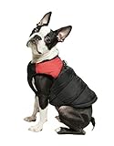 Gooby Padded Cold Weather Vest for Small Dogs with Safe Fur Guard Zipper Closure, Red, Medium