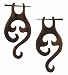 LEMBATA- Organic Hand Carved Sono Wood Earrings with Wood Post - From Indonesia - Sold as a Pair - 26mm x54mm