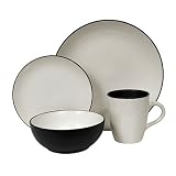 Corelle Hearthstone Stoneware Round 16-Piece Set, Service for 4, Royal White
