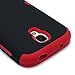 Galaxy S4 Case, MagicMobile Hybrid Impact Shockproof Protective Case for Samsung Galaxy S4 Cover Hard Armor Shell and Soft Silicone Skin Layer [ Black - Red ] with Screen Protector and Stylus