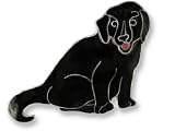 Clearly Charming Black Labrador Retriever Dog Sterling Silver and Enamel Pin by Zarah
