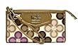 Coach Limited Edition Clover Lucky Charm Zippy Clutch Wallet Bag 44526 Purple Multi